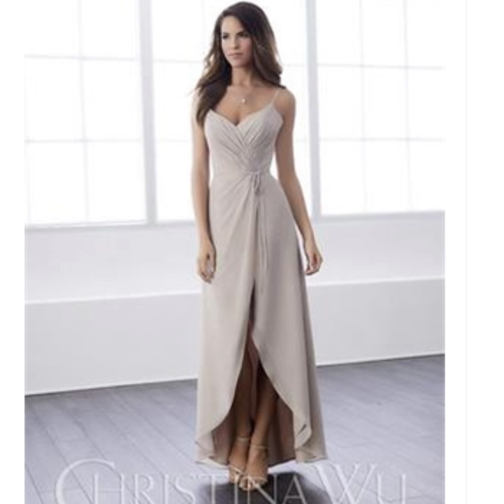 Christine Wu sz 6 Taupe Evening Gown